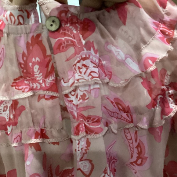 BiBi Pink Floral Ruffle Blouse - Picture 6 of 7